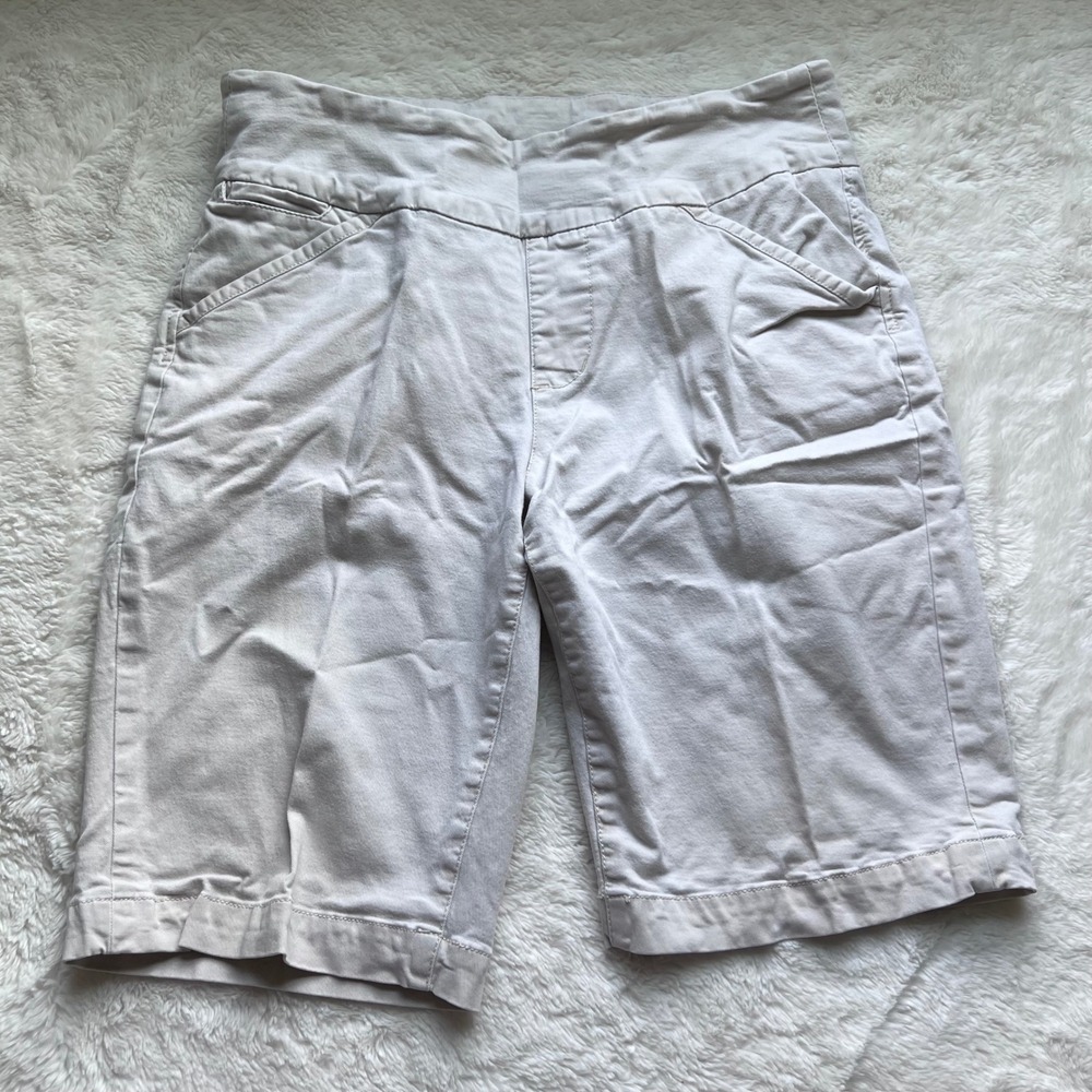 Jag Jeans Womens 12 Classic Fit Pull On Bermuda Shorts Stone Beige Stretch Twill